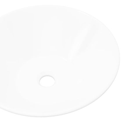 Кръгла керамична мивка за баня, бяла