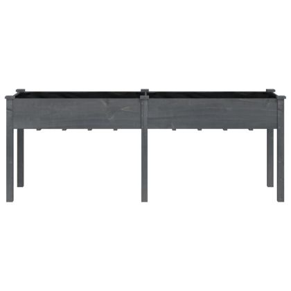 Саксия с вложка сива 203x53x76 см масивна ела