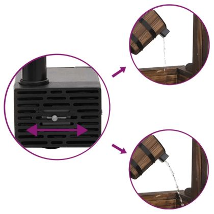 Кладенец фонтан на желанията с помпа 57x50x112 см масивна ела