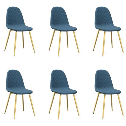 Трапезни столове, 6 бр, светлосиви, кадифе