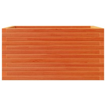 Градинска кашпа, восъчнокафява, 90x60x46 см борово дърво масив