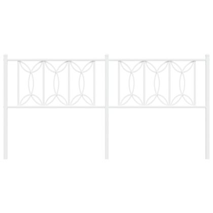 Метална табла за глава, бяла, 180 см