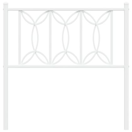 Метална табла за глава, бяла, 90 см