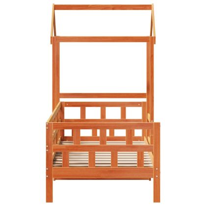 Дневно легло с покрив, восъчнокафяв, 90x200 см, бор масив