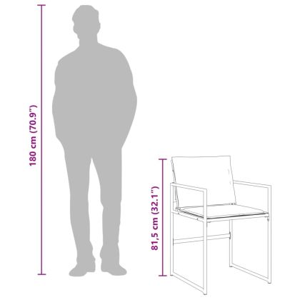 Градински комплект от 9 части, с възглавници, черен, текстилен