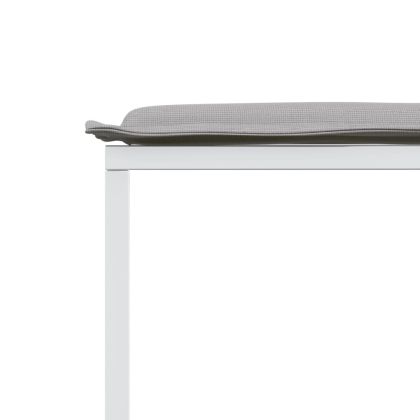 Градински комплект от 11 части, с възглавници, бял, текстилен