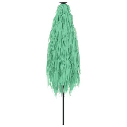 Градински чадър с дървен прът, зелен, 388x388x248 см