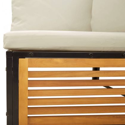 Градински диван с възглавници, 6 части, масив акация