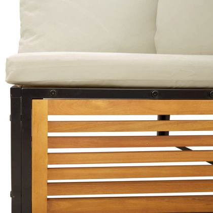 Градински комплект диван с възглавници, 8 части, акация масив