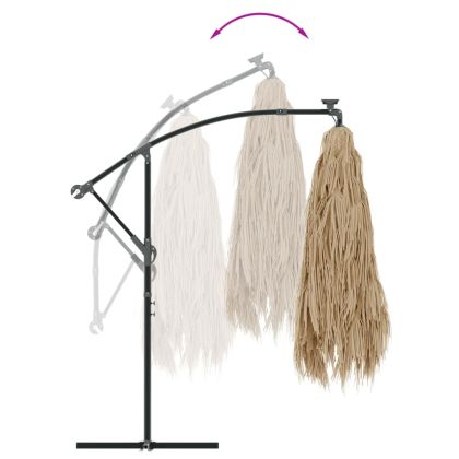 Градински чадър със стоманен прът, кафяв 269x269x235 см