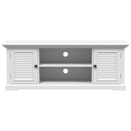 ТВ шкаф, бял, 110x30x41 см, инженерно дърво