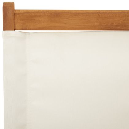 Сгъваеми градински столове, 8 бр, кремави, плат и дърво масив