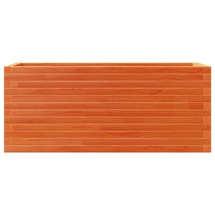 Градинска кашпа, восъчнокафява, 110x40x46см, борово дърво масив