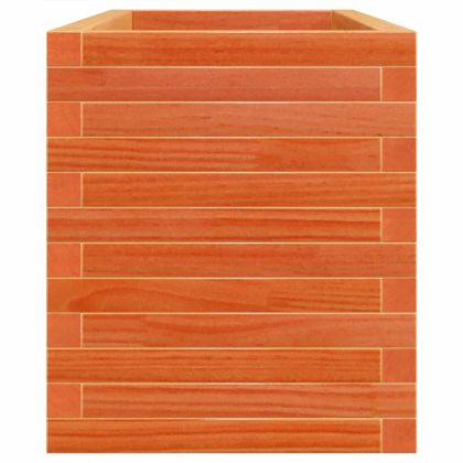 Градинска кашпа, восъчнокафява, 110x40x46см, борово дърво масив