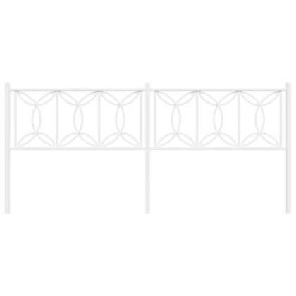 Метална табла за глава, бяла, 193 см