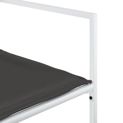 Градински комплект от 11 части, с възглавници, бял, текстилен