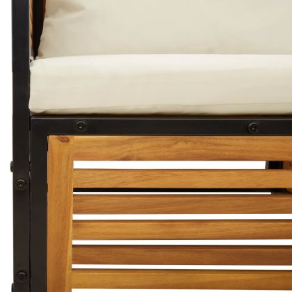 Градински комплект диван с възглавници, 5 части, акация масив