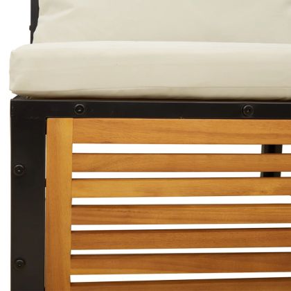 Градински диван от 4 части, с възглавници, масивна акация