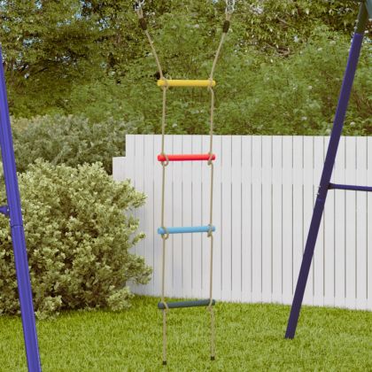Въжена стълба за деца с 4 многоцветни стъпала
