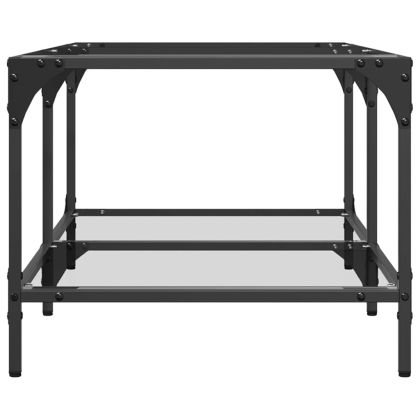 Маса за кафе с прозрачен стъклен плот 98,5x50x40 см стомана