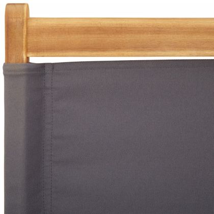 Сгъваеми градински столове, 4 бр, антрацит, плат и дърво масив