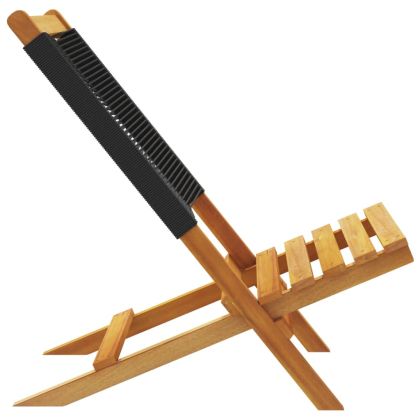 Сгъваеми градински столове, 4 бр, черни, акация масив