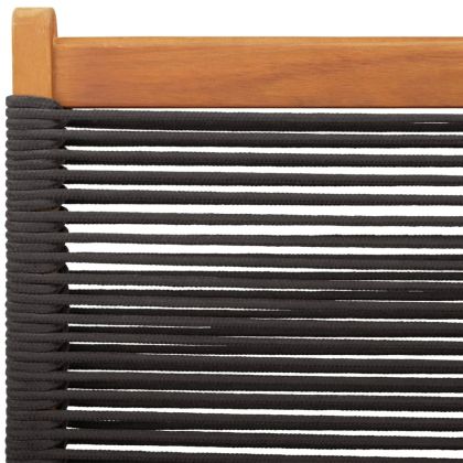 Сгъваеми градински столове, 4 бр, черни, акация масив