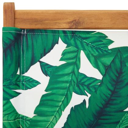 Сгъваеми градински столове 4 бр зелен плат и масивно дърво