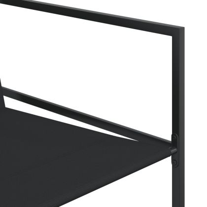 Градински трапезен комплект 17 части черен текстилен