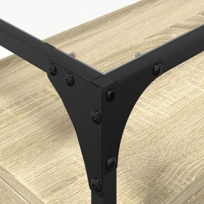 ТВ шкаф със стъклен плот сонома дъб 98x35x51 см инженерно дърво