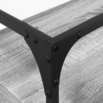 ТВ шкаф със стъклен плот сив сонома 98x35x51 см инженерно дърво