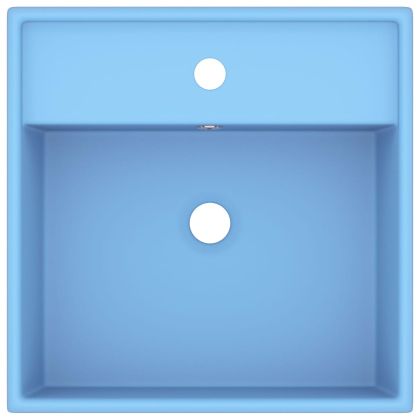 Мивка с преливник лукс квадрат светлосин мат 41x41 см керамика