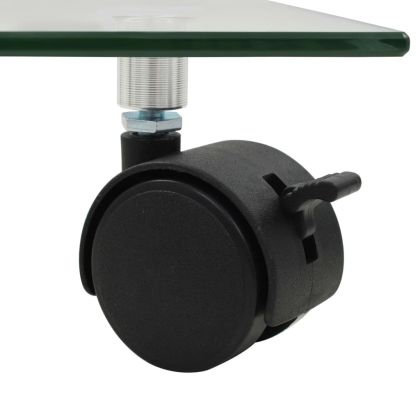 Стойки за саксии с колела 4 бр 35x35 см закалено стъкло квадрат