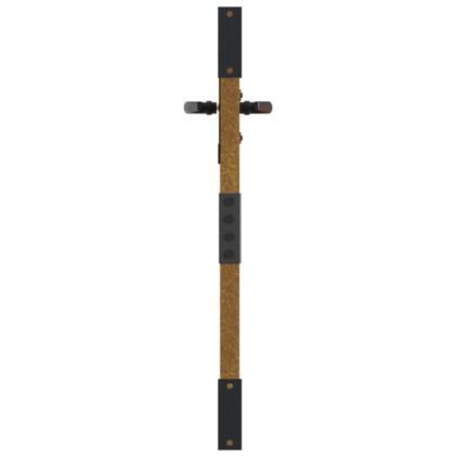 Градинска порта 85x100 см, кортенова стомана, дизайн с дърво