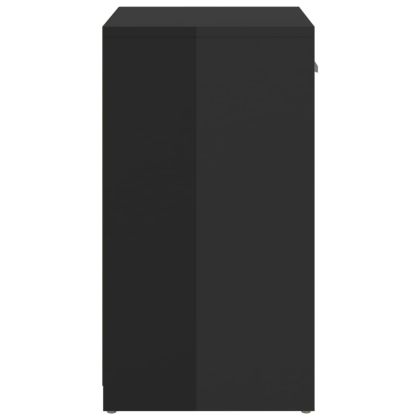 Пейка за обувки, черен гланц, 94,5x31x57 см, инженерно дърво