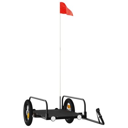 Ремарке за велосипед, черно, 122x53x31 см, желязо