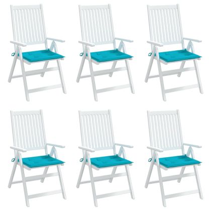 Възглавници за градински столове 6 бр тюркоаз 50x50x4 см плат