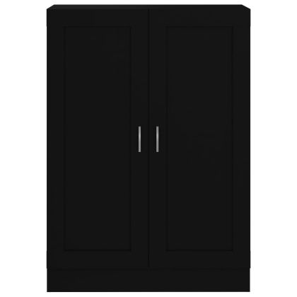 Шкаф за книги, черен, 82,5x30,5x115 см, инженерно дърво