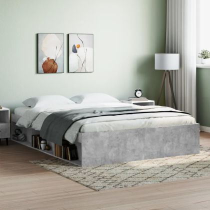 Рамка за легло, бетонно сиво, 160x200 см