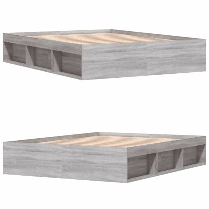 Рамка за легло, сив сонома, 140x190 см