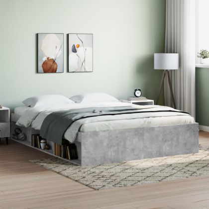 Рамка за легло, бетонно сиво, 140x200 см