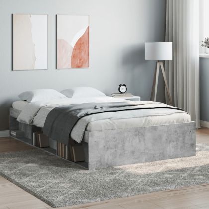 Рамка за легло, бетонно сиво, 120x200 см