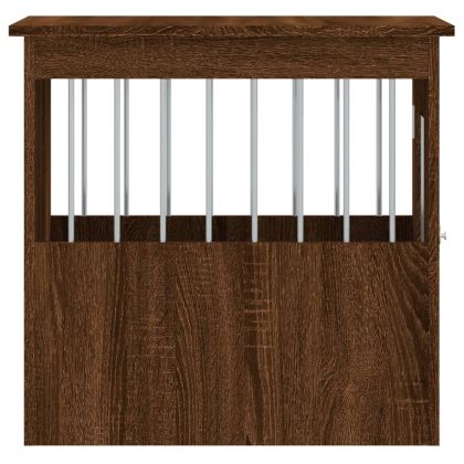 Клетка за куче мебел, опушен дъб, 45x62x59 см, инженерно дърво