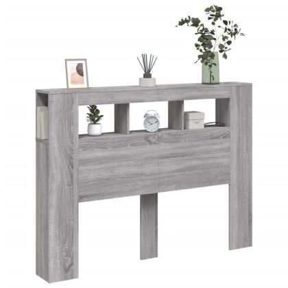 LED горна табла, сив сонома, 140x18,5x103,5 см, инженерно дърво