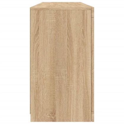 Сайдборд с LED светлини, сонома дъб, 163x37x67 см