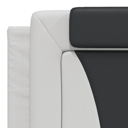 Рамка за легло Viana без матрак, бяла, черна, 180x200см, изкуствена кожа