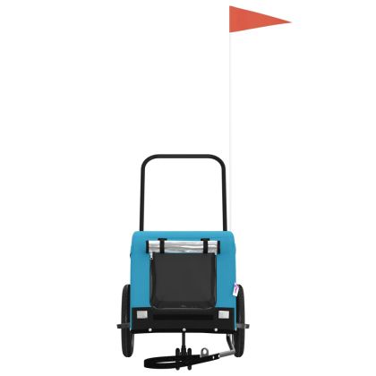 Ремарке за колело за любимци синьо черно Оксфорд плат и желязо