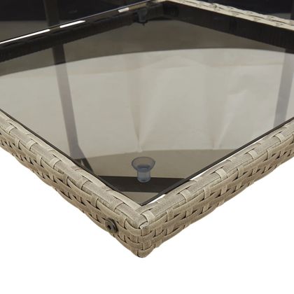 Градински трапезен комплект 9 части с възглавници сив полиратан