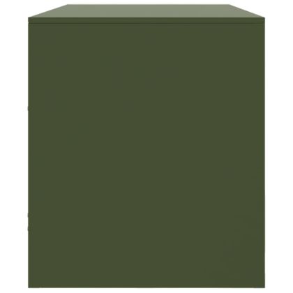 ТВ шкаф, маслиненозелен, 99x39x44 см, стомана