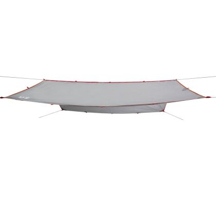 Брезент за къмпинг, сиво и оранжево, 500x294 см, водоустойчив